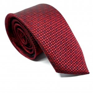 Elegancki Krawat Piotr Bordo Kwadraciki