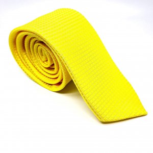 Elegancki Krawat Piotr Żółta Kratka