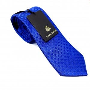 Elegancki Krawat Szafirowy w Tłoczone Kółka