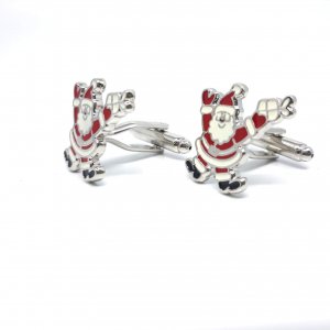 Świąteczne Spinki do mankietów Mikołaj