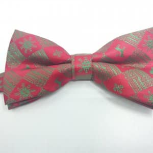 Świąteczna Mucha Męska Czerwono Zielona Gwiazdki