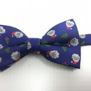 Świąteczna Mucha Męska Granat Mikołaje Choinki