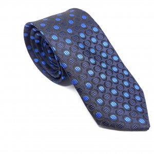 Dodatki Elegancki Krawat Granatowy Szafirowy Wzorek