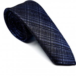 Elegancki Krawat Piotr Przycierany Granat Czarny