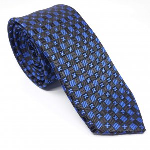 Elegancki Krawat Czarno Szafirowy