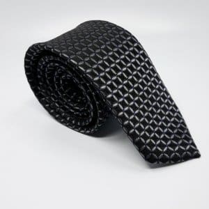 Elegancki Krawat Piotr Czarno Popielaty