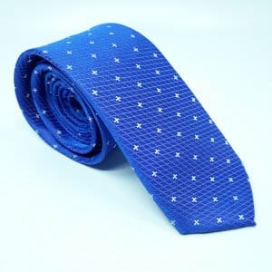 Elegancki Krawat Szafirowy w Krzyżyki