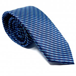 Elegancki Krawat Granatowo Niebieski