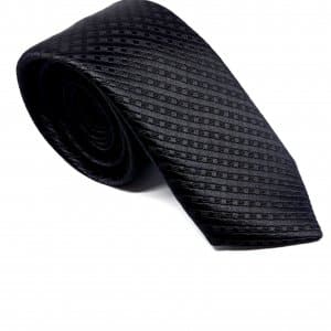 Elegancki Krawat Piotr Czarny Tłoczony Wzór