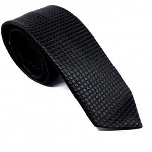 Elegancki Krawat Piotr Czarny Tłoczony