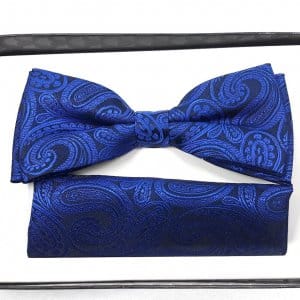 Mucha z poszetką granatowo szafirowa