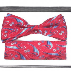 Mucha z Poszetką Czerwono Niebieska