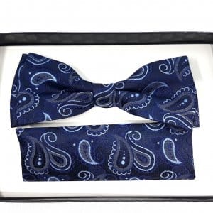 Mucha z Poszetką Granatowa Wzór