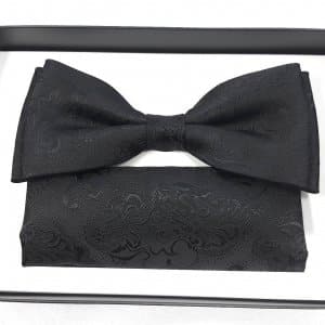 Mucha z Poszetką Czarna Wzór