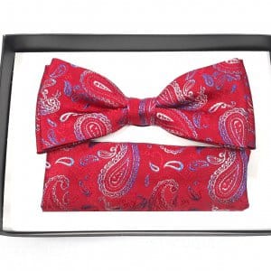 Mucha z poszetką czerwono niebieska S