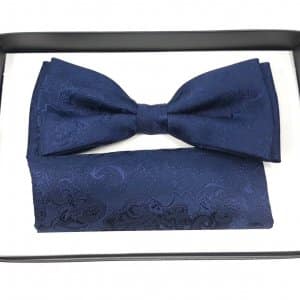 Mucha z Poszetką Granatowa Wzorek