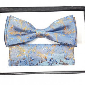 Mucha z Poszetką Niebieska Wzorek