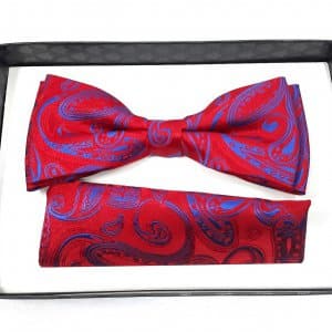 Mucha z Poszetką Czerwona Wzór