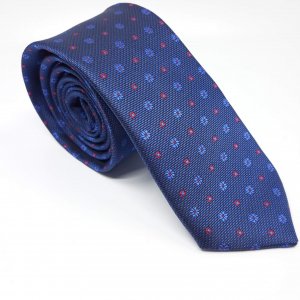 Elegancki Krawat Granatowy Kwiatuszki
