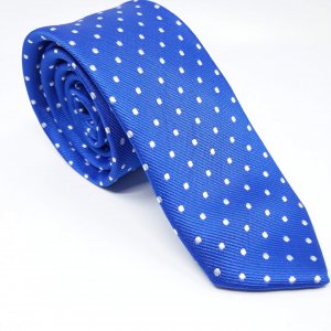 Elegancki Krawat Szafirowy Kropki