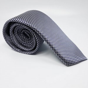 Elegancki Krawat Granatowo Biały