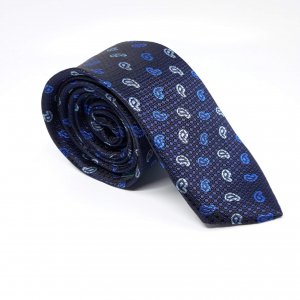 Elegancki Krawat Granatowy w Łezki