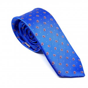 Elegancki Krawat Szafirowy w Łezki