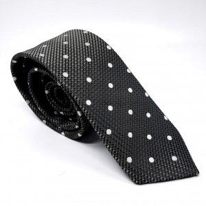 Elegancki Krawat Białe Kropki