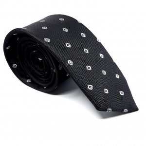 Krawat Czarny Kwadraty