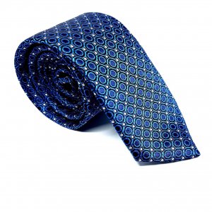 Elegancki Krawat Niebieski Kółka
