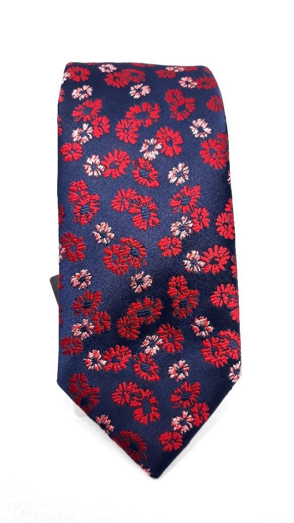 Dodatki Elegancki Krawat Czerwone Kwiatuszki