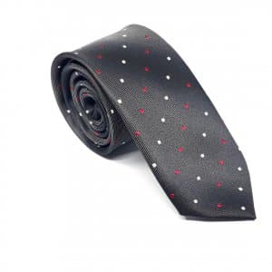 Elegancki Krawat Piotr Grafit Kropki