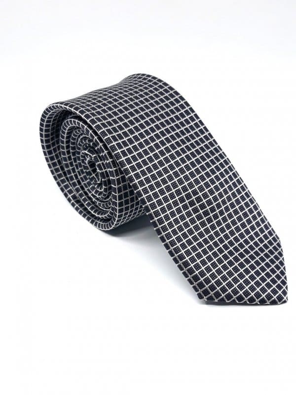 Dodatki Elegancki Krawat Biało Czarny Wzór