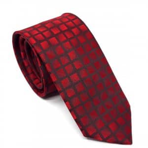 Elegancki Krawat Czerwono Czarny