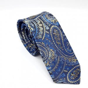 Dodatki Elegancki Krawat Niebiesko Żółty