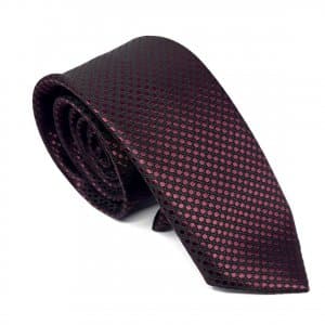 Elegancki Krawat Bordowy Kropki