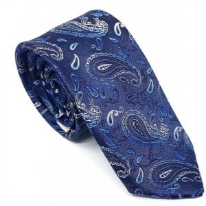 Dodatki Elegancki Krawat Granatowy Niebieski Wzór