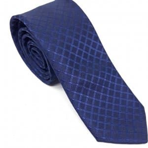Elegancki Krawat Granatowy Kratka