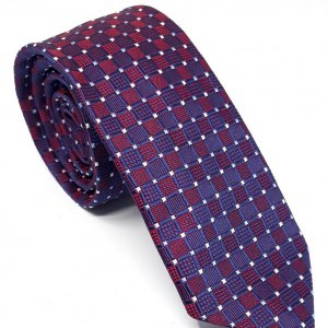 Elegancki Krawat Bordowo Granatowy