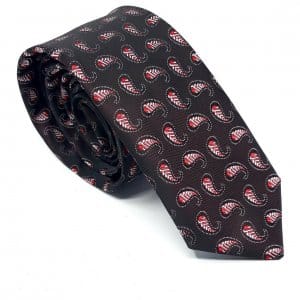 Elegancki Krawat Bordowy Łezki