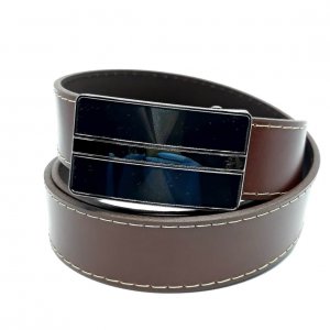 Pasek ciemny brąz z obszyciem -automat