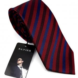 Elegancki Krawat Alties Bordowy Paski