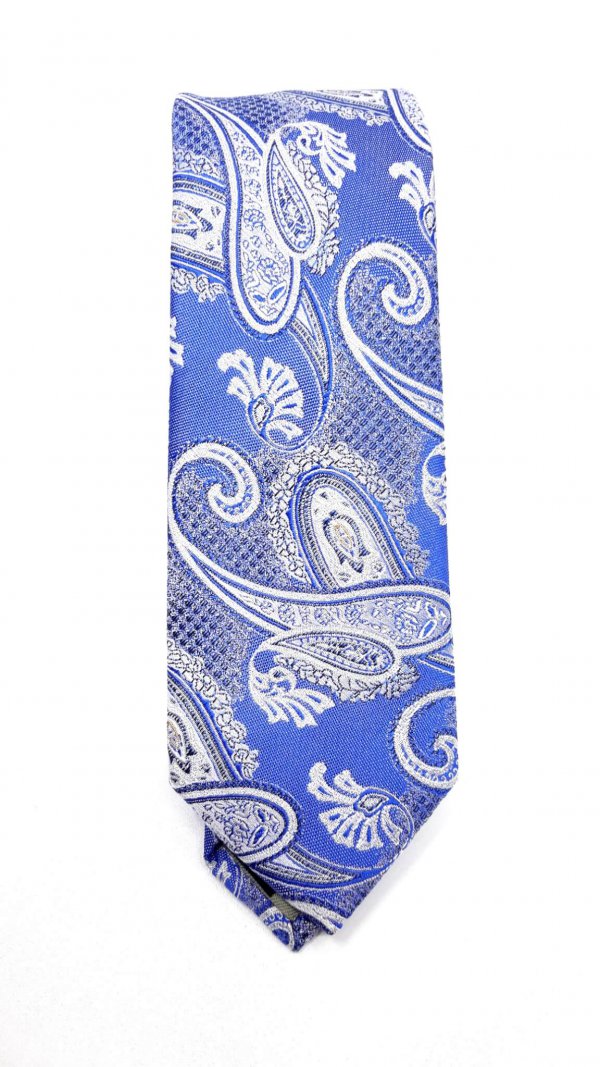 Dodatki Elegancki Krawat Alties Niebiesko Srebrny