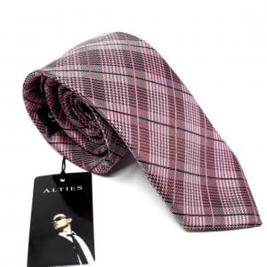 Elegancki Krawat Bordowo Różowy