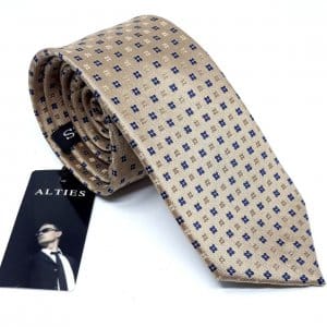 Elegancki Krawat Alties Brązowy Wzór