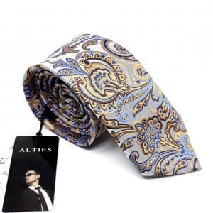 Elegancki Krawat Alties Beżowy Wzór