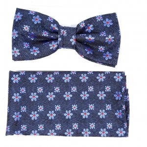 Mucha z Poszetką Jeansowa Kwiatki