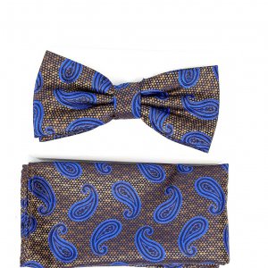 Mucha z Poszetką Złoto-Szafirowy