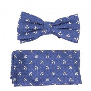 Mucha z Poszetką Granat Kotwice