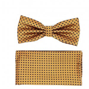 Mucha z Poszetką Złota Kwadraciki